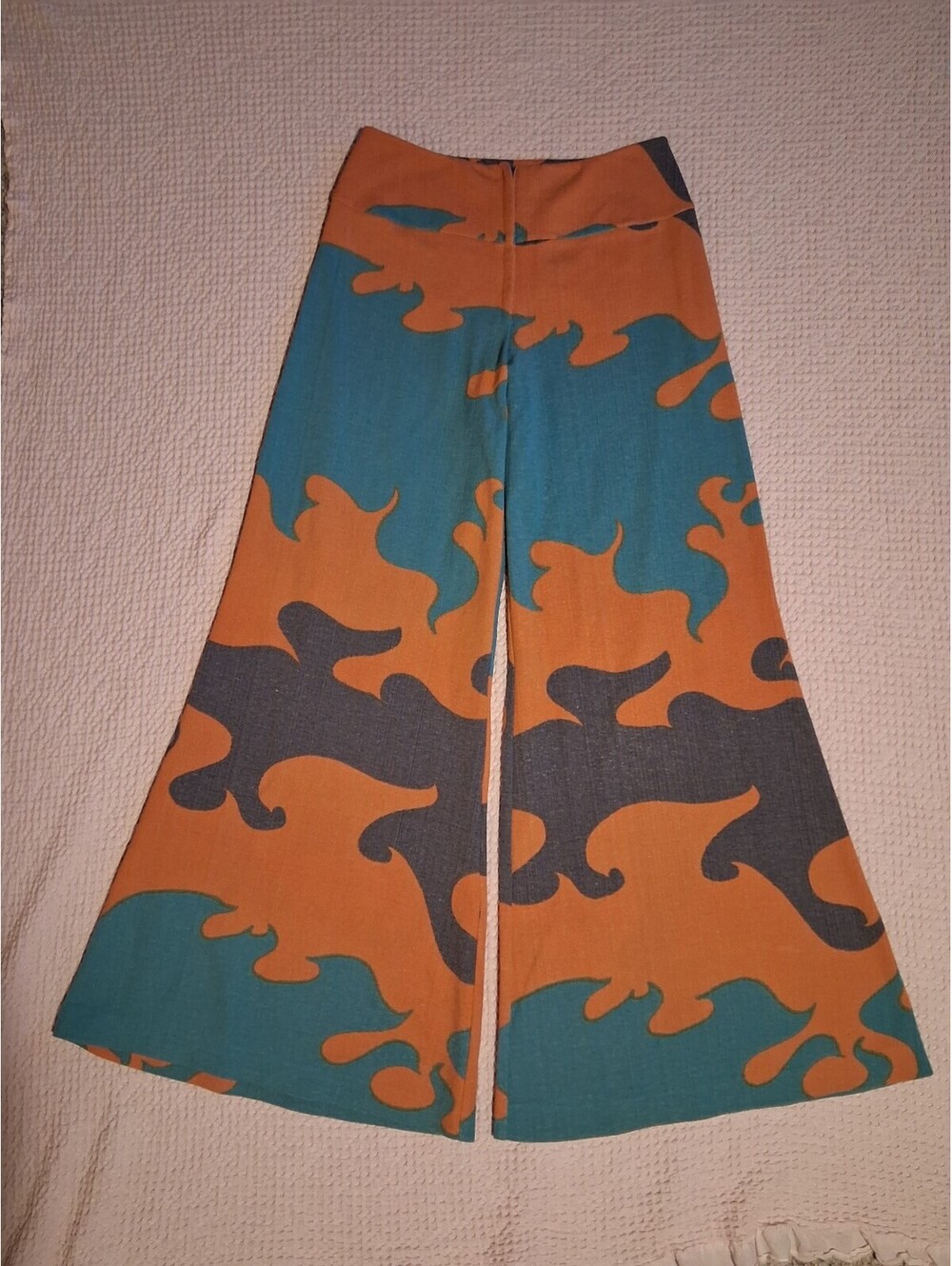 VTG 70s Golden Finn Finland Handprinted Trousers Pants / Scandinavian